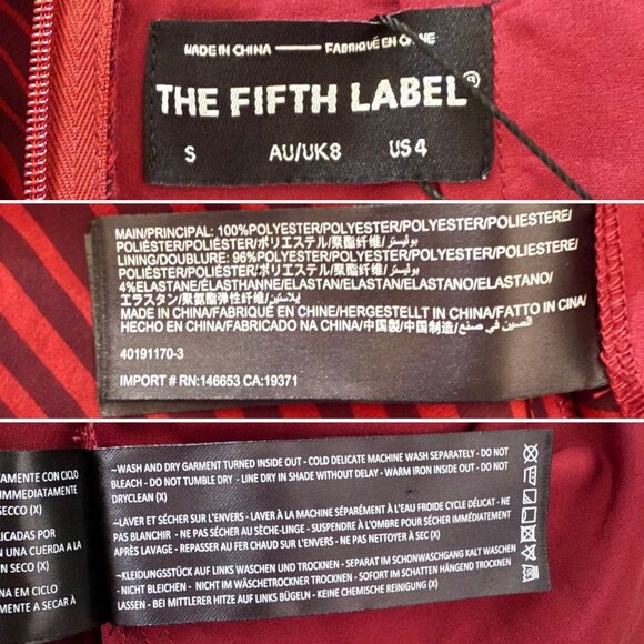 The Fifth Label Region Skirt Size 4 Red Zebra Print Hi Low Twist Front Midi NWT - Picture 5 of 13